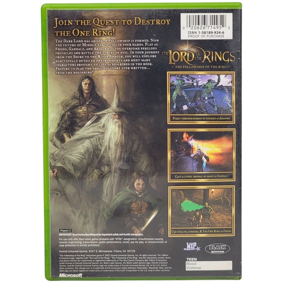 Xbox Lord of the Rings The Fellowship of the Ring & More 2002 / 2003 - Picture 13 of 13